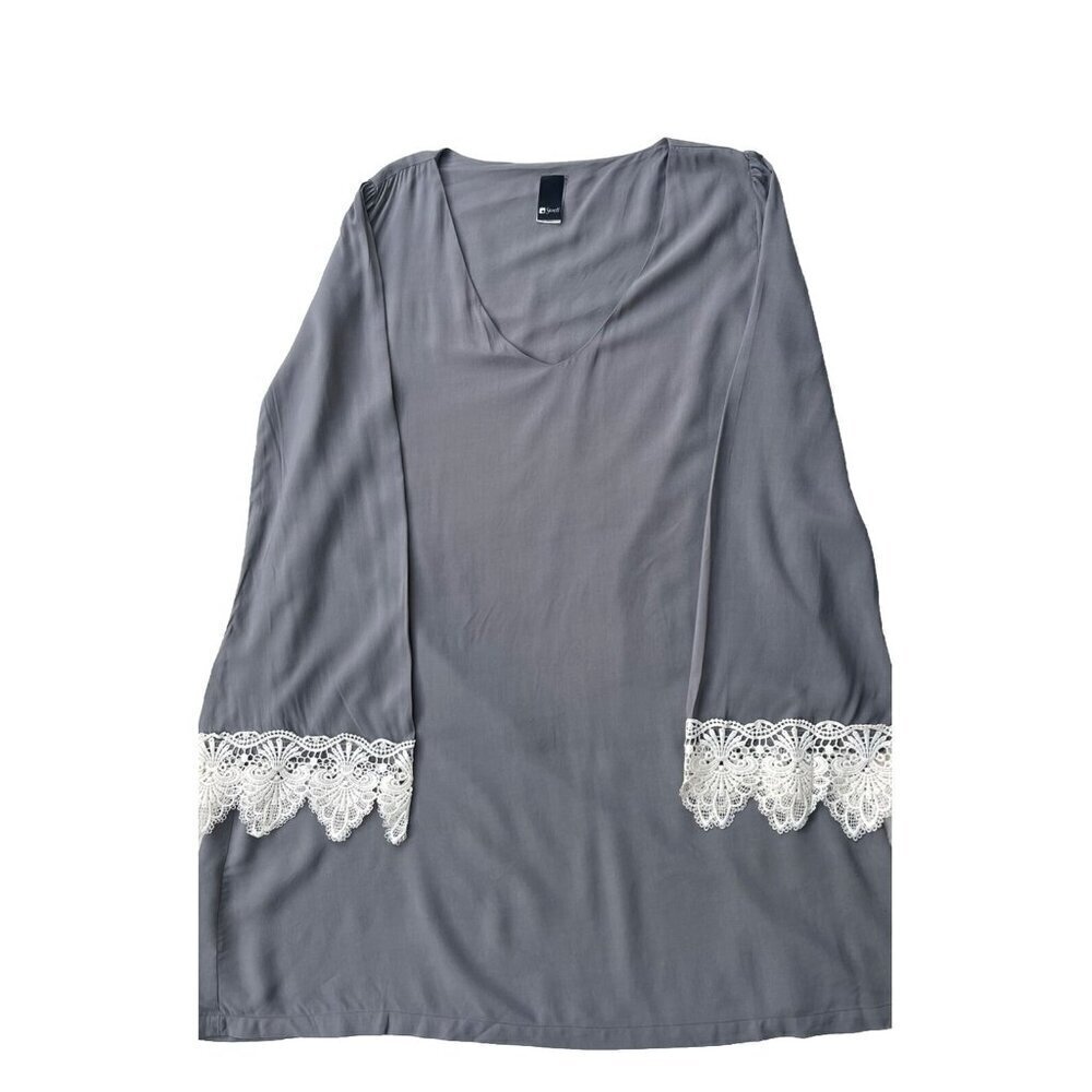 Swell Womens Gray Rosarito Bell Sleeve Crochet Detail Dress Size M L - Picture 5 of 11